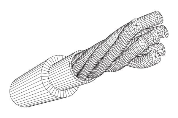 Electrical cable cleared wire