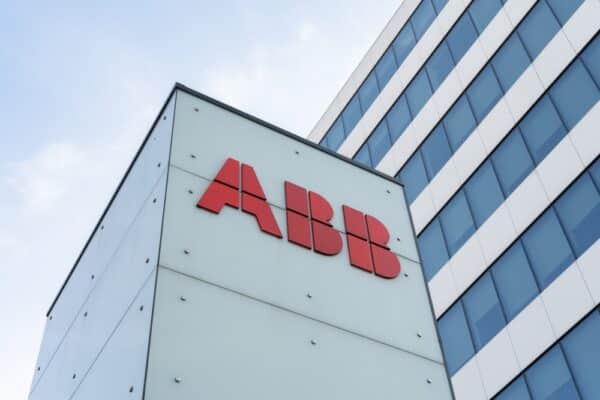 ABB logo sign outside Axis business center