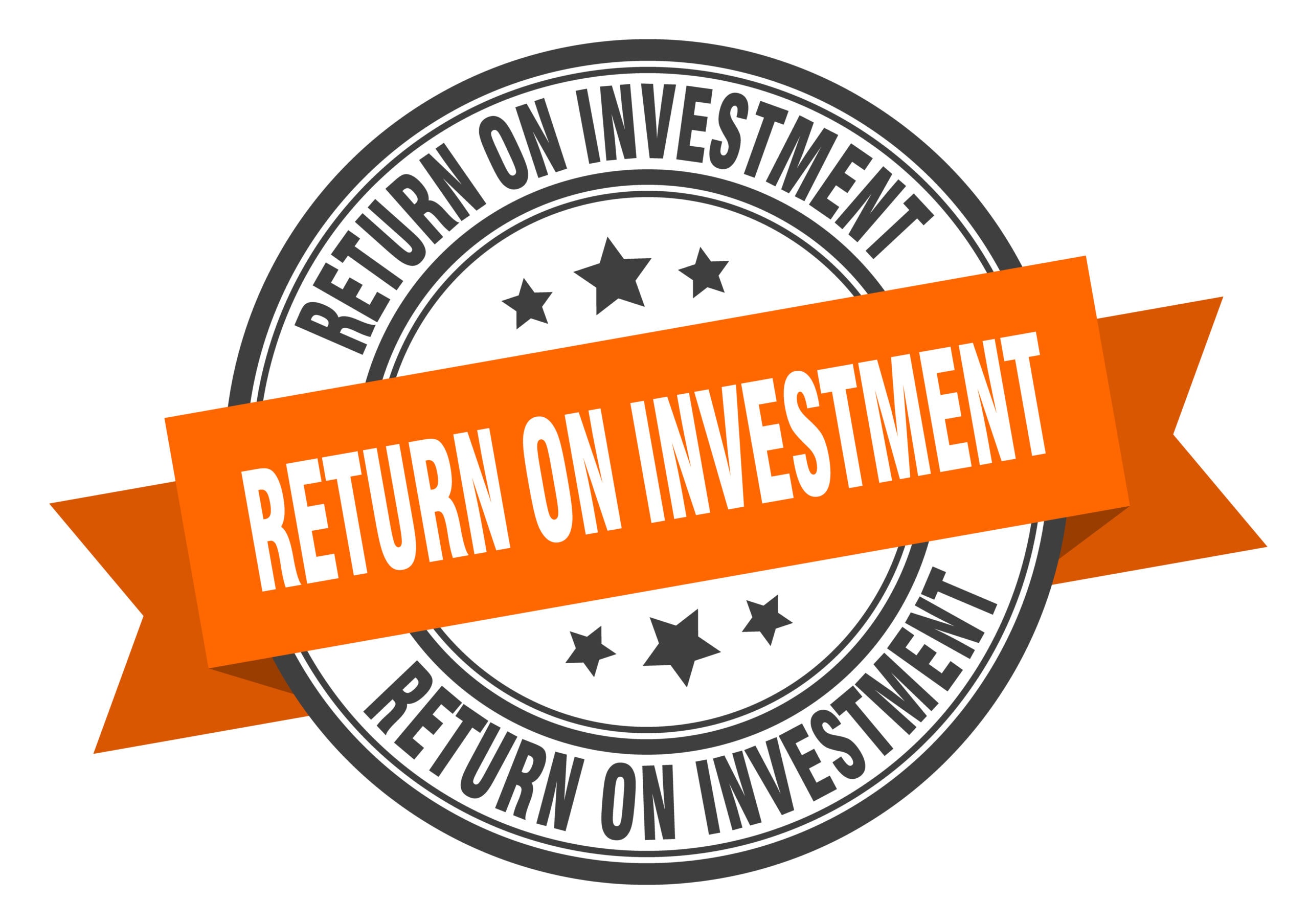 return on investment label. return on investment round band sign. return on investment stamp